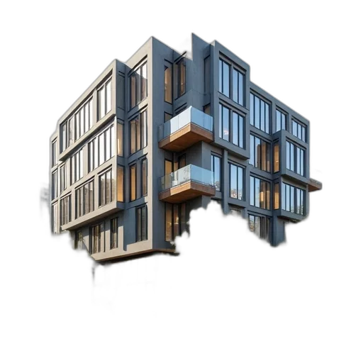 building, 3d render, concept art, photorealistic transparent PNG cut-out