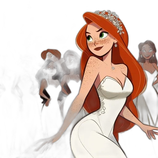 dress, concept art, cartoon, fantasy art transparent PNG cut-out