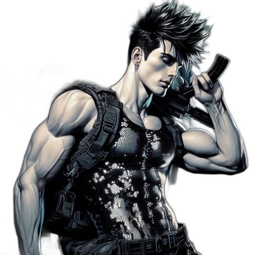 weapon, comic book art, cyberpunk, concept art transparent PNG cut-out
