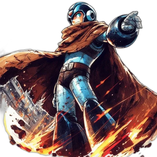 robot, staff, concept art, comic book art transparent PNG cut-out