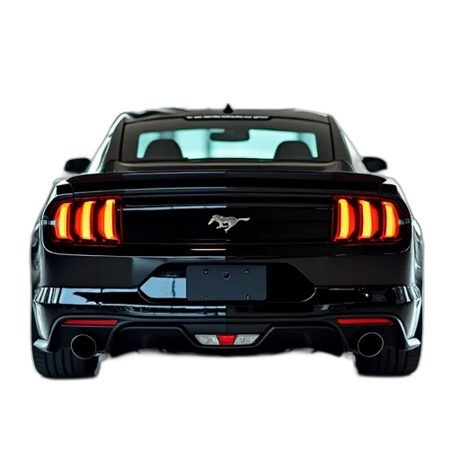 car, black, mustang, shiny transparent PNG cut-out