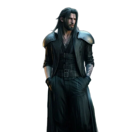 jacket, sword, concept art, fantasy art transparent PNG cut-out