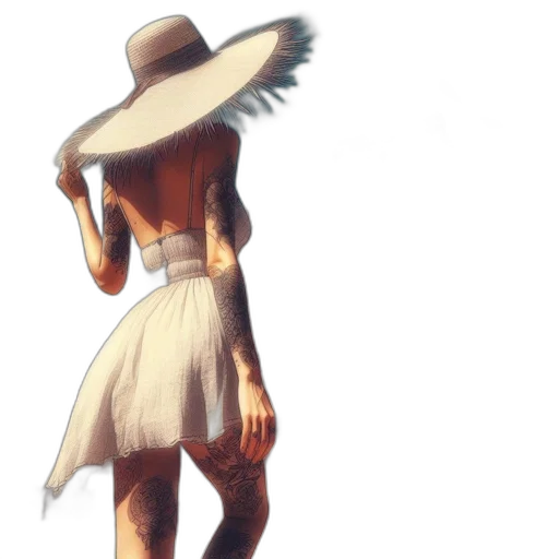 dress, hat, mask, staff transparent PNG cut-out