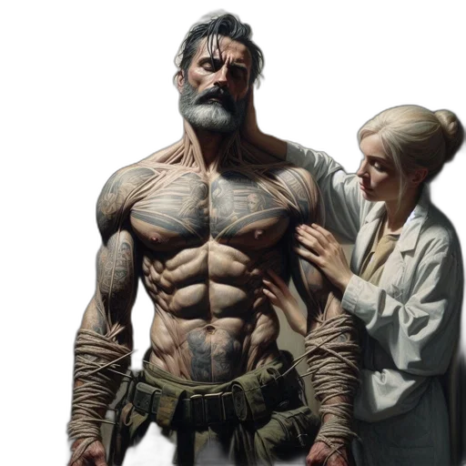 comic book art, concept art, cyberpunk, fantasy art transparent PNG cut-out