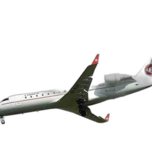 3d render, white, airplane, red transparent PNG cut-out