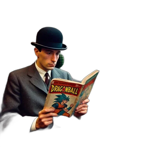 hat, umbrella, comic book art, photorealistic transparent PNG cut-out