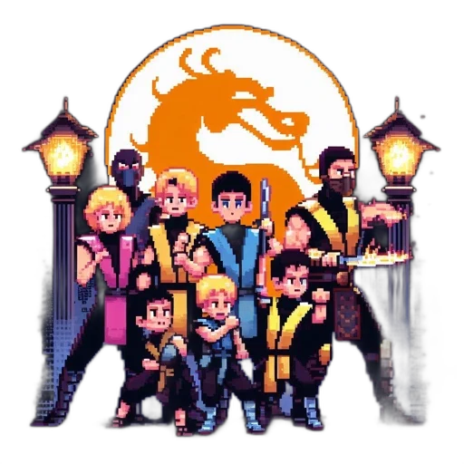 dragon, staff, pixel art, concept art transparent PNG cut-out