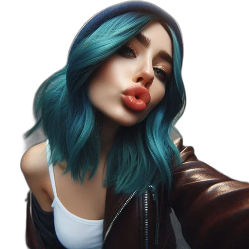 face, hair, jacket, creature transparent PNG cut-out