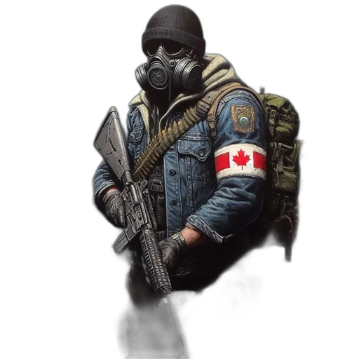 jacket, weapon, mask, staff transparent PNG cut-out