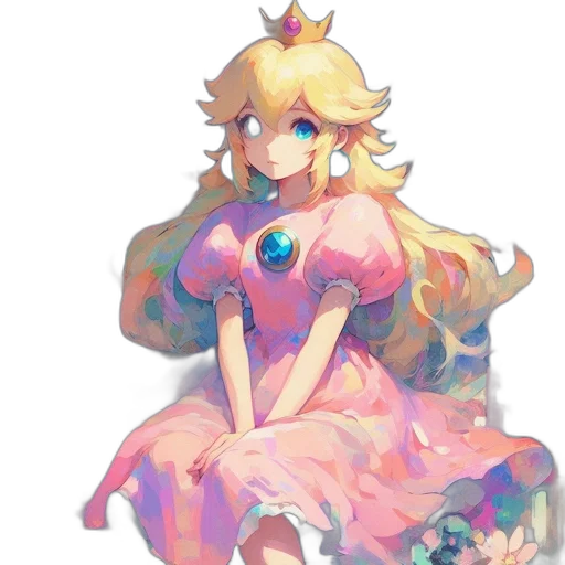 dress, crown, creature, staff transparent PNG cut-out