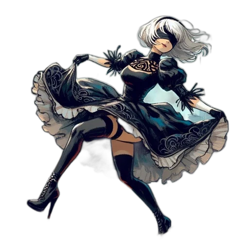 dress, staff, weapon, concept art transparent PNG cut-out