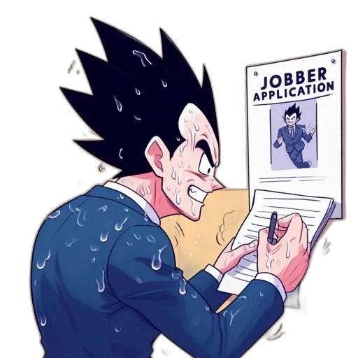 jacket, staff, comic book art, cartoon transparent PNG cut-out