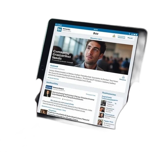linkedin, company, pages, shown transparent PNG cut-out