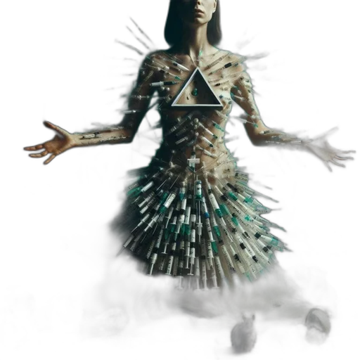 dress, creature, robot, staff transparent PNG cut-out