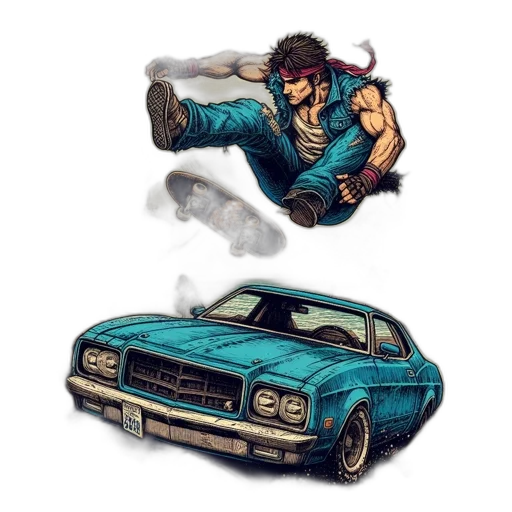 car, concept art, comic book art, fantasy art transparent PNG cut-out