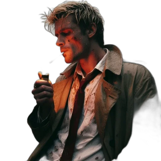 jacket, face, concept art, photorealistic transparent PNG cut-out