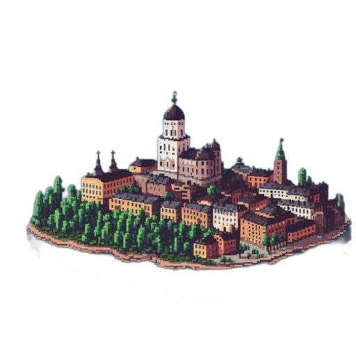 building, crown, pixel art, concept art transparent PNG cut-out