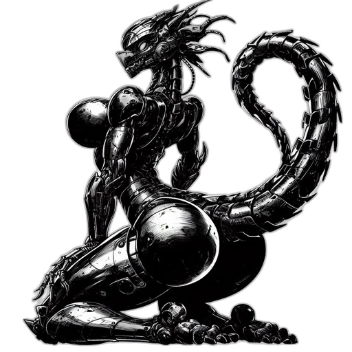 dragon, robot, creature, animal transparent PNG cut-out