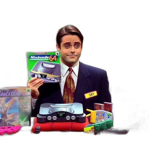 car, salesman, presents, nintendo transparent PNG cut-out