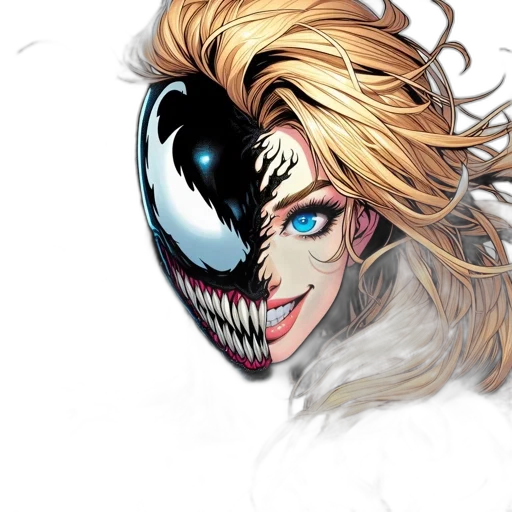 mask, face, creature, comic book art transparent PNG cut-out