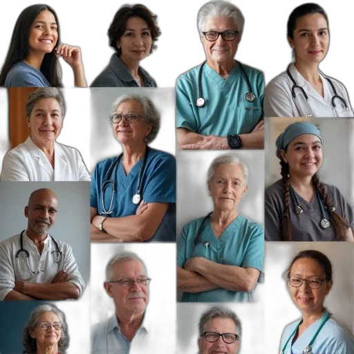 staff, collage, photos, various transparent PNG cut-out