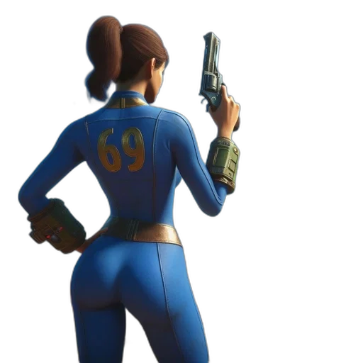 weapon, jacket, staff, robot transparent PNG cut-out