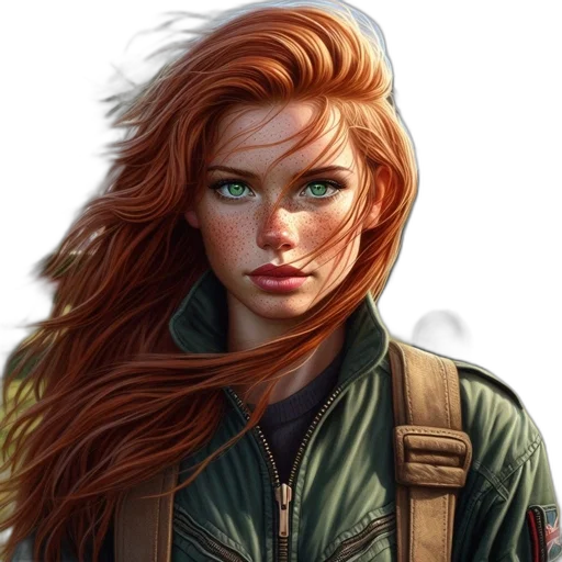 jacket, face, fantasy art, concept art transparent PNG cut-out