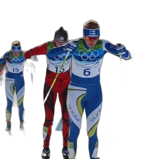 three, skiers, olympic, gear transparent PNG cut-out