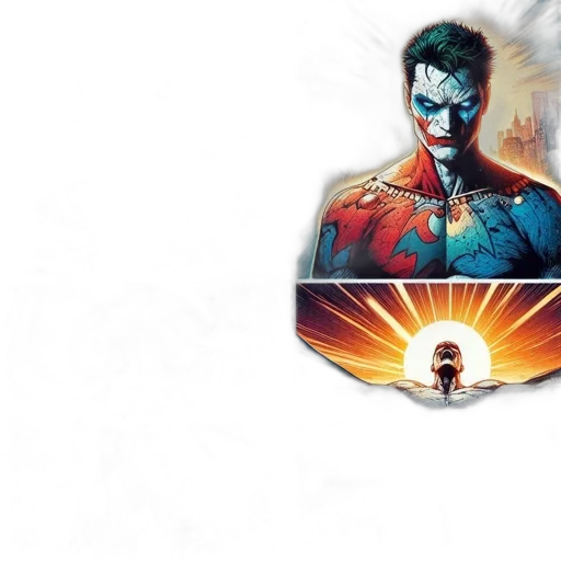 comic book art, concept art, four, characters transparent PNG cut-out