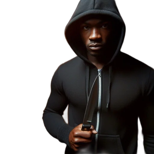 jacket, man, hooded, holds transparent PNG cut-out