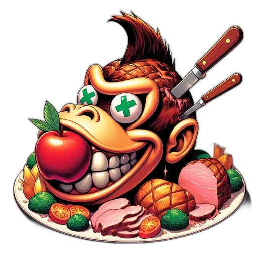 food, staff, crown, concept art transparent PNG cut-out