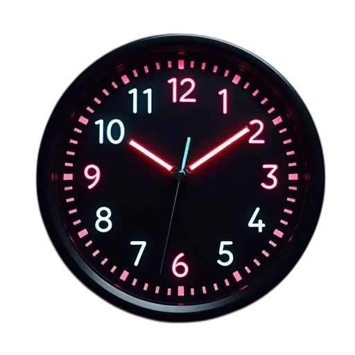 3d render, photorealistic, digital, clock transparent PNG cut-out