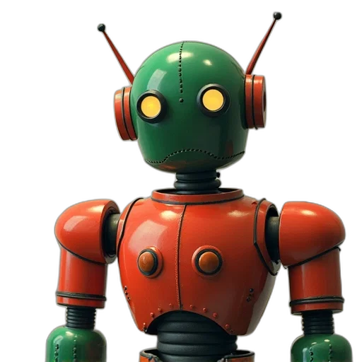 robot, 3d render, concept art, cartoon transparent PNG cut-out
