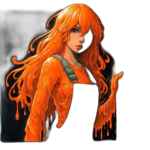 hair, dress, jacket, comic book art transparent PNG cut-out
