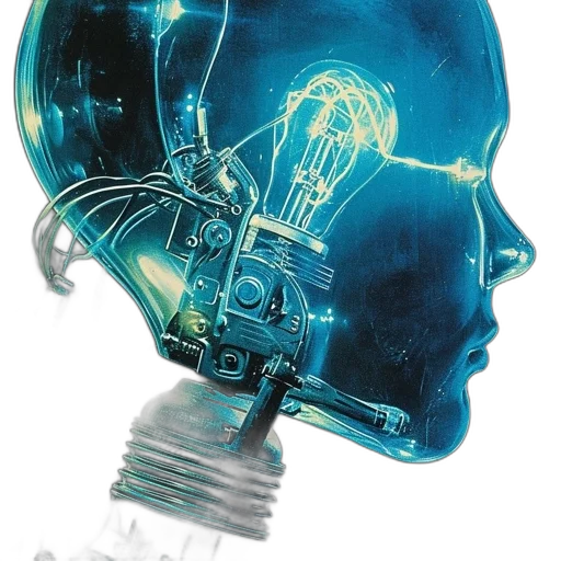 robot, crown, cyberpunk, concept art transparent PNG cut-out