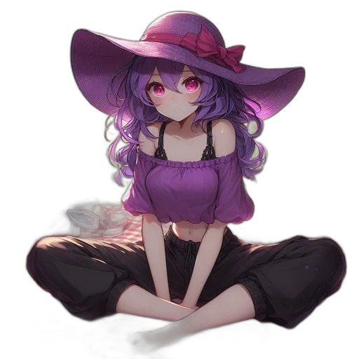 hat, dress, creature, staff transparent PNG cut-out