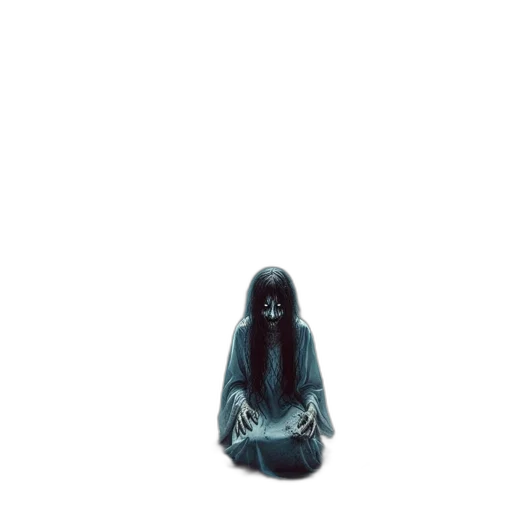 creature, dress, hair, mask transparent PNG cut-out