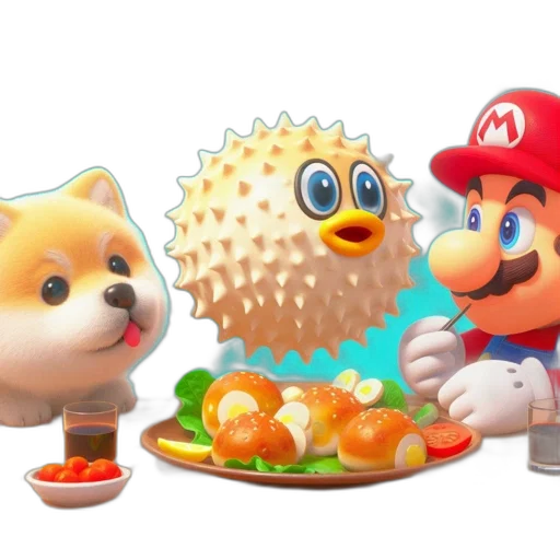 food, animal, 3d render, concept art transparent PNG cut-out