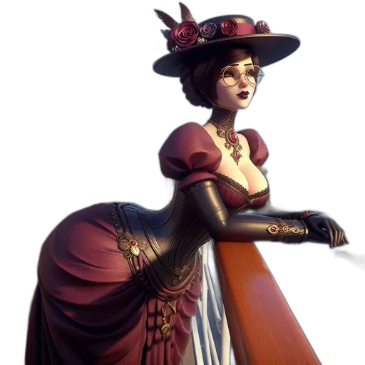 crown, dress, hat, staff transparent PNG cut-out