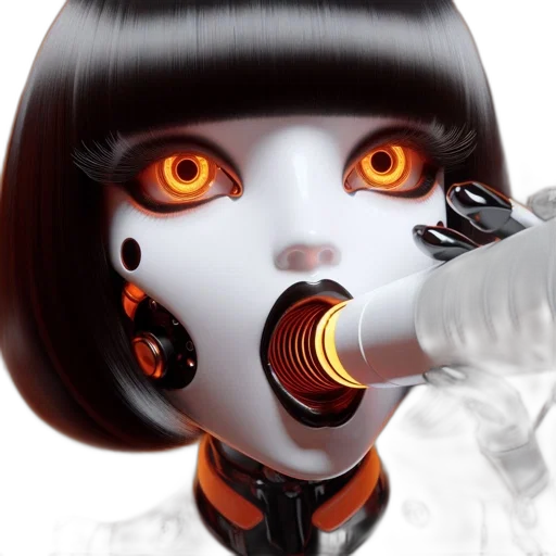 robot, mask, concept art, 3d render transparent PNG cut-out