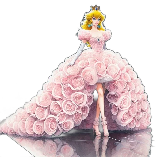 dress, crown, flower, concept art transparent PNG cut-out