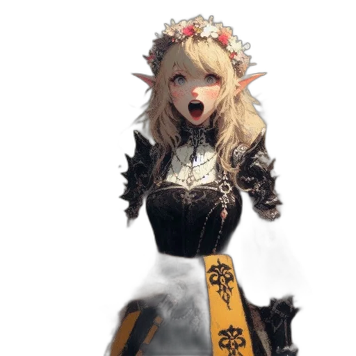 dress, staff, dragon, crown transparent PNG cut-out