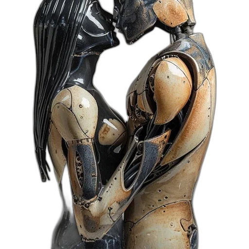 robot, cyberpunk, concept art, 3d render transparent PNG cut-out
