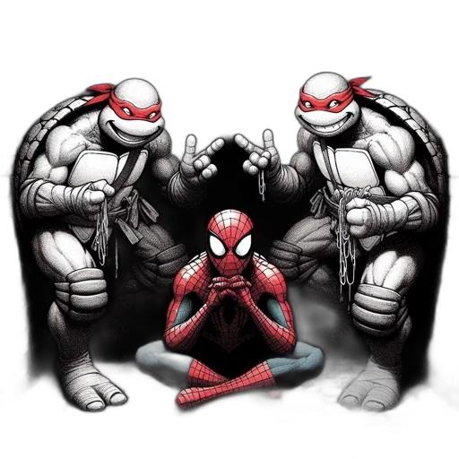 comic book art, concept art, two, anthropomorphic transparent PNG cut-out