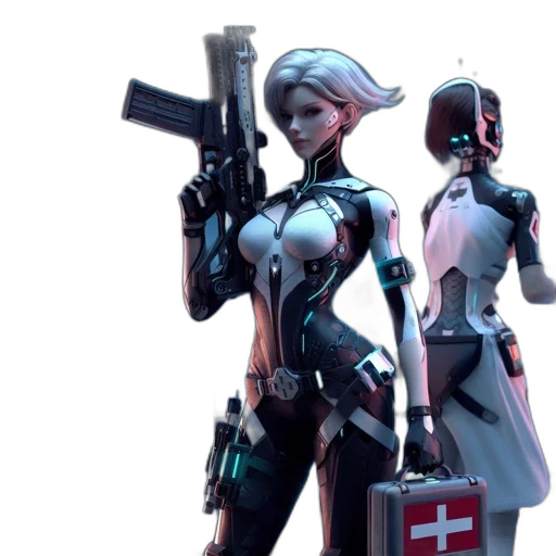 weapon, robot, concept art, cyberpunk transparent PNG cut-out