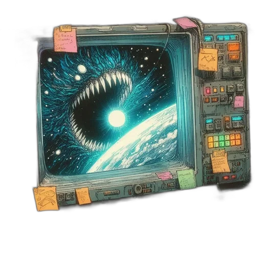 outer space, high-tech, control, panel transparent PNG cut-out
