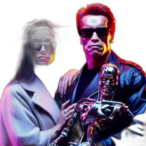 robot, cyberpunk, vaporwave, concept art transparent PNG cut-out