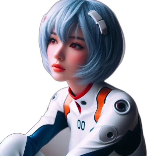 robot, face, jacket, 3d render transparent PNG cut-out