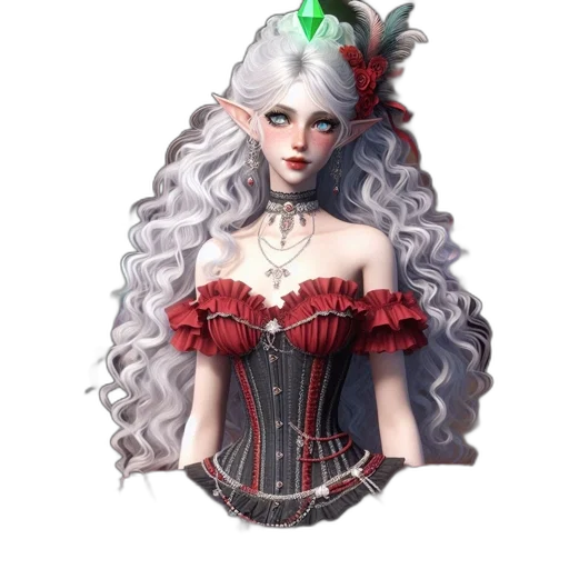 dress, crown, staff, hat transparent PNG cut-out