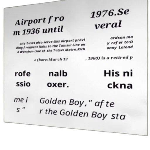 golden, airport, fro, 1936 transparent PNG cut-out